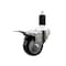 Service Caster 3'' Black Poly Swivel 1-3/8'' Expanding Stem Caster Total Lock Brake SCC-EXTTL20S314-PPUB-BLK-138 - alternate 1